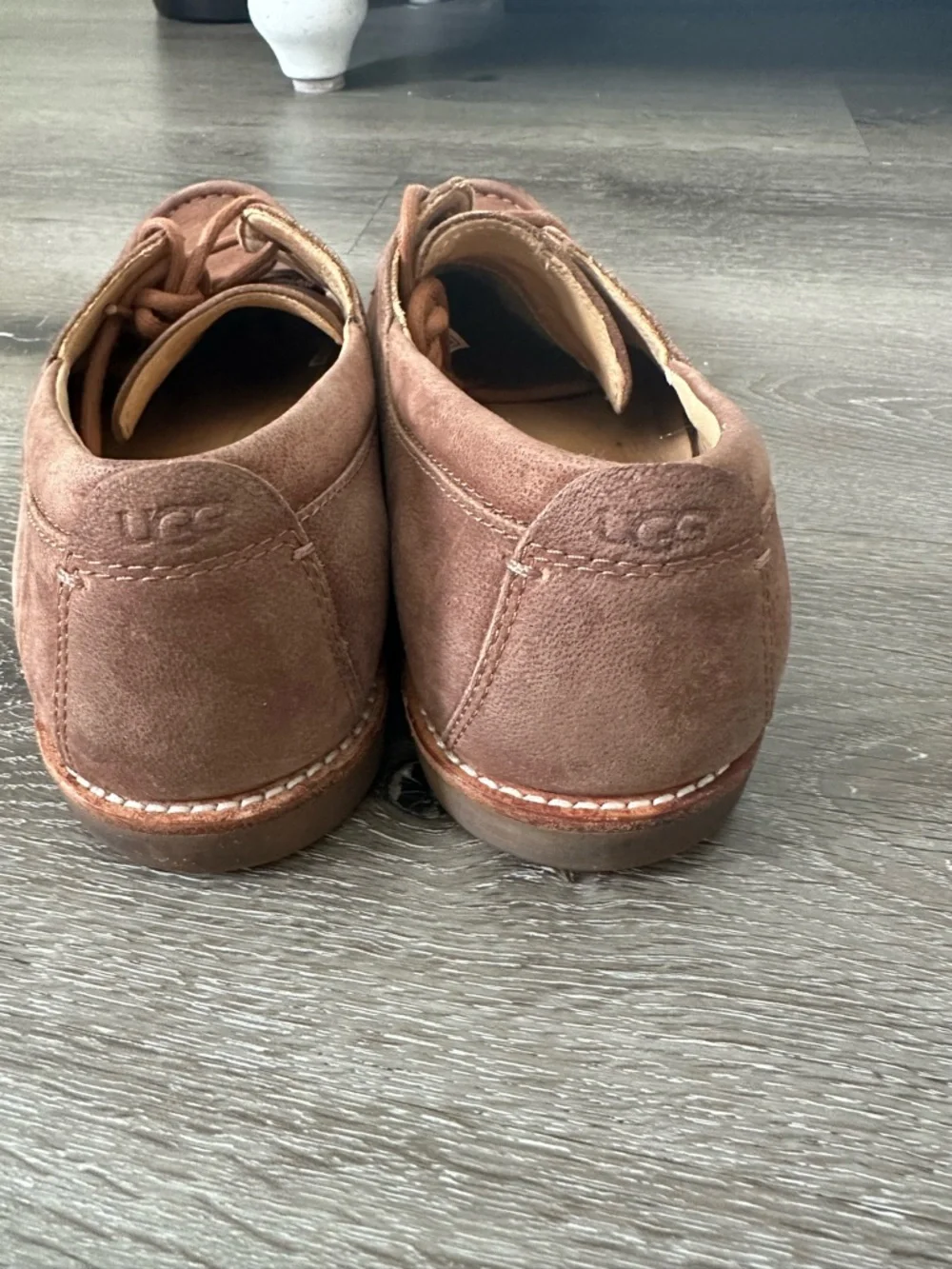 UGG Men's Brown Suede Moc Toe Boat Shoes